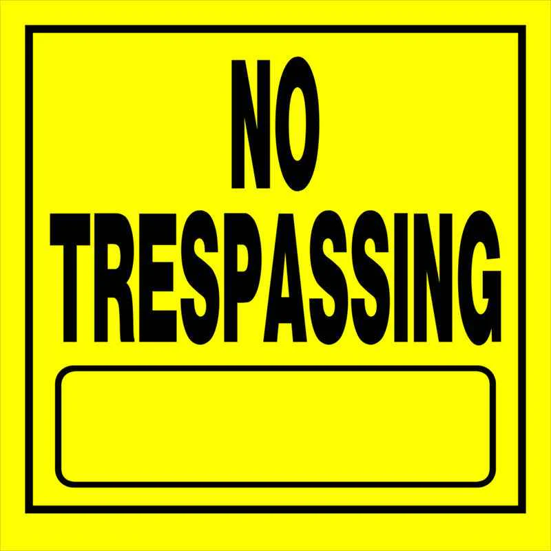 Hillman English Yellow No Trespassing Sign 11 in. H X 11 in. W (Pack of 6) - Image 2