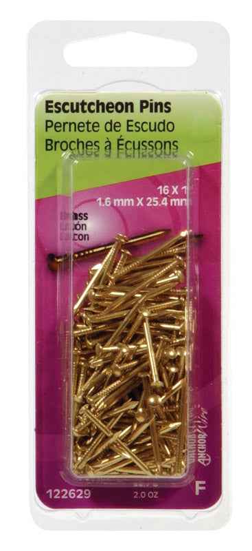 Hillman 16 Ga. x 1 in. L Brass Escutcheon Pins 1 pk 2 oz. (Pack of 6) - Image 2