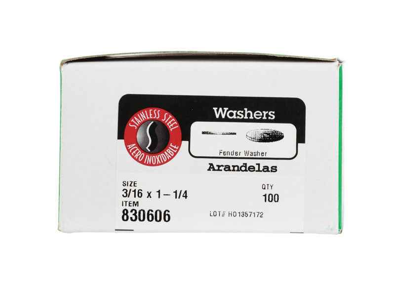 Hillman Stainless Steel 3/16 in. Fender Washer 100 pk - Image 2