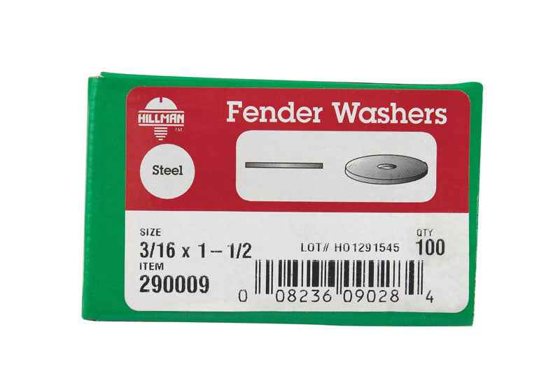 Hillman Zinc-Plated Steel 3/16 in. Fender Washer 100 pk - Image 3