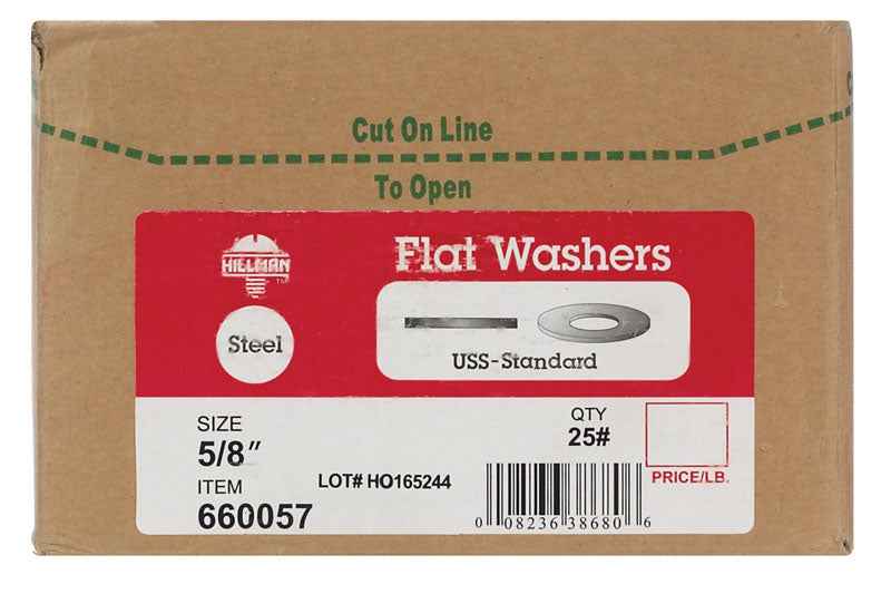 Hillman Zinc-Plated Steel 5/8 in. USS Flat Washer 325 pk - Image 3