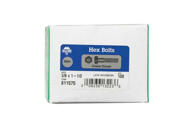 Hillman 3/8 in. D X 1-1/2 in. L Hot Dipped Galvanized Steel Hex Bolt 100 pk - Image 3