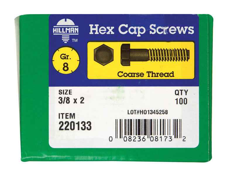 HILLMAN 3/8 in. D X 2 in. L Heat Treated Steel Hex Head Cap Screw 100 pk - Image 4