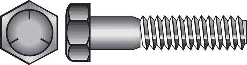 HILLMAN 1/4 in. D X 1-3/4 in. L Heat Treated Zinc Steel Hex Head Cap Screw 100 pk