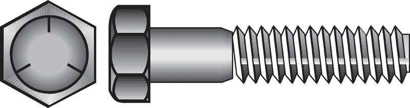 HILLMAN 3/8 in. D X 7 in. L Heat Treated Zinc Steel Hex Head Cap Screw 50 pk