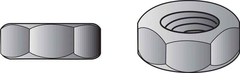 Hillman 1/4 in. Zinc Dichromate Steel USS Hex Nut 100 pk - Image 2