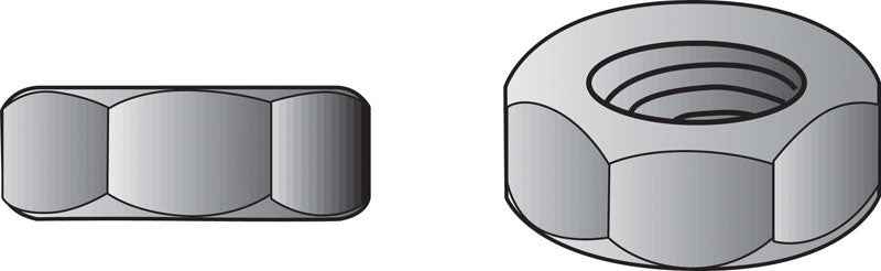 Hillman 5/16 in. Zinc Dichromate Steel USS Hex Nut 100 pk - Image 2