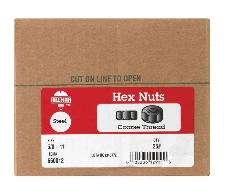 Hillman 5/8 in. - 11 Zinc-Plated Steel USS Hex Nut 341 pk - Image 3