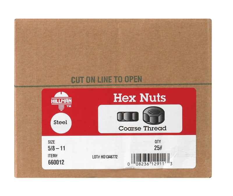 Hillman 5/8 in. - 11 Zinc-Plated Steel USS Hex Nut 341 pk - Image 6