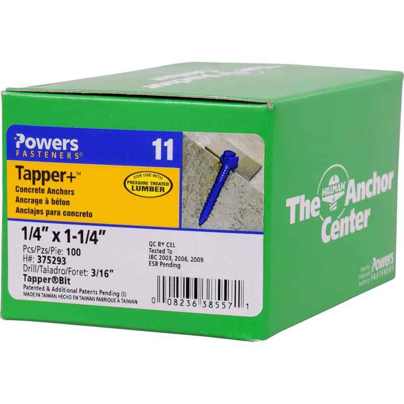 Hillman Tapper 1/4 in. D Steel Hex Head Concrete Screw Anchor 100 pk - Image 5