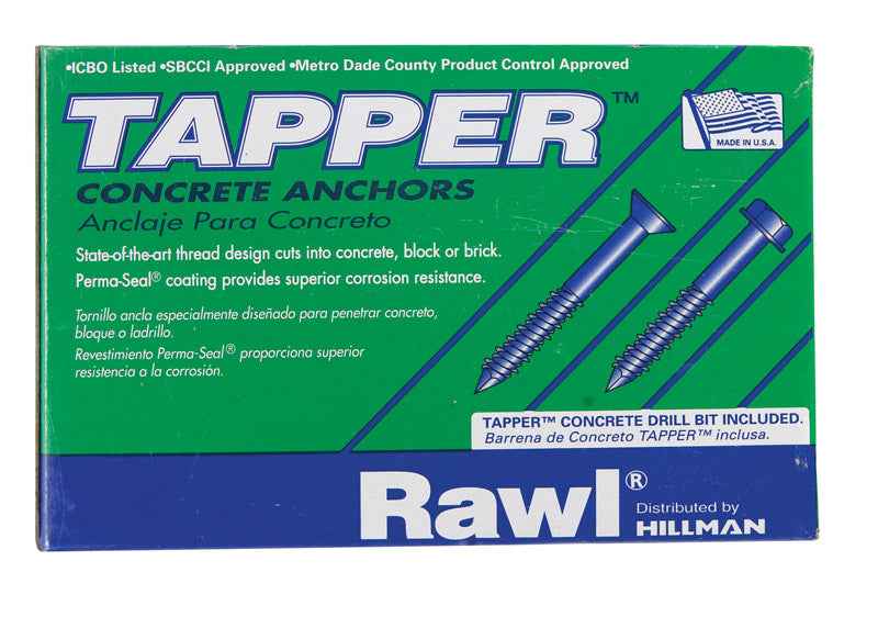 Hillman Tapper 1/4 in. D Steel Hex Head Concrete Screw Anchor 100 pk - Image 4