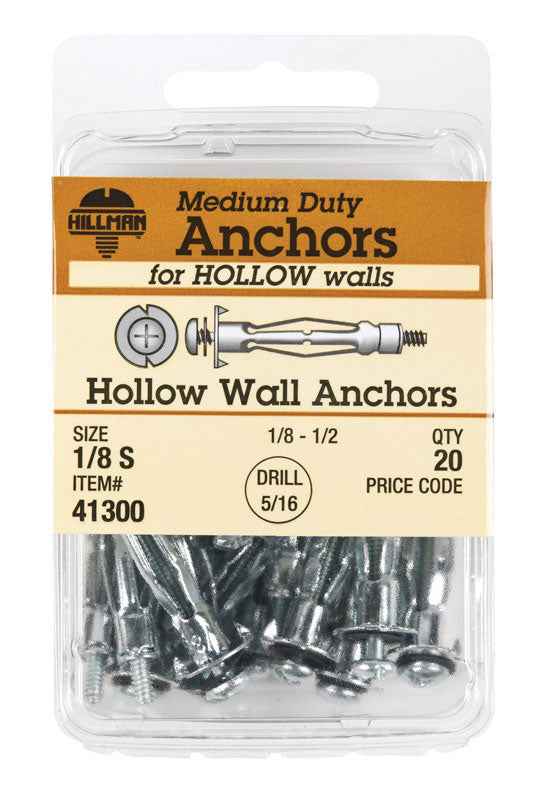 Hillman 1/8 in. Dia. x 1/8 Short in. L Metal Pan Head Hollow Wall Anchors 20 pk (Pack of 5) - Image 2