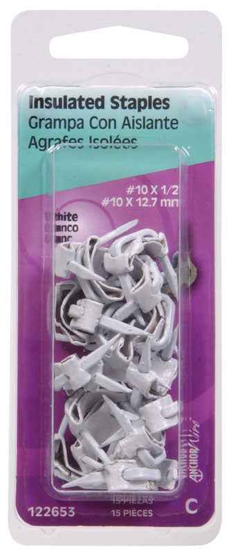 Hillman No. 10 x 1/2 in. L White Steel Insulated Staples 10 Ga. 15 lb. (Pack of 6) - Image 2