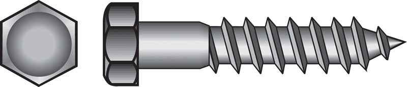 HILLMAN 1/4 in. X 3-1/2 in. L Hex Hot Dipped Galvanized Steel Lag Screw 100 pk