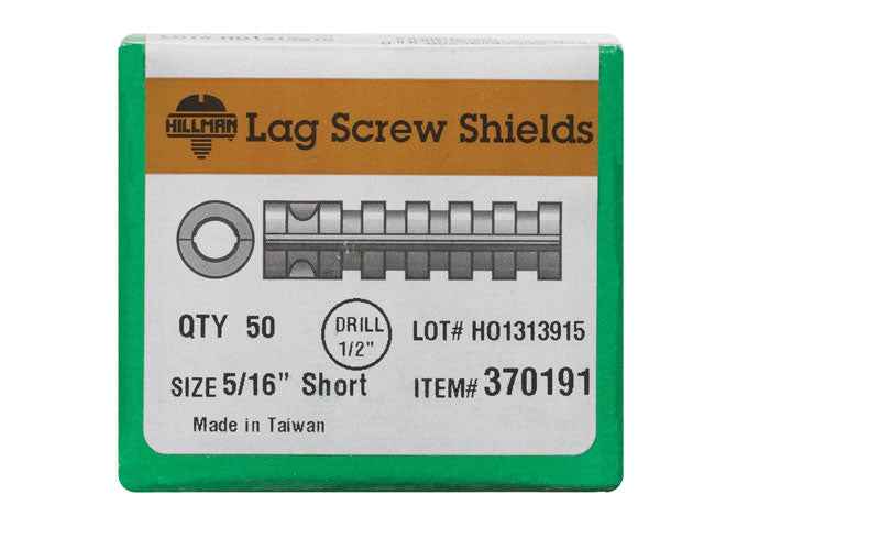 HILLMAN 5/16 in. D X 5/16 in. Short in. L Zinc Round Head Lag Shield Anchors 50 pc - Image 2