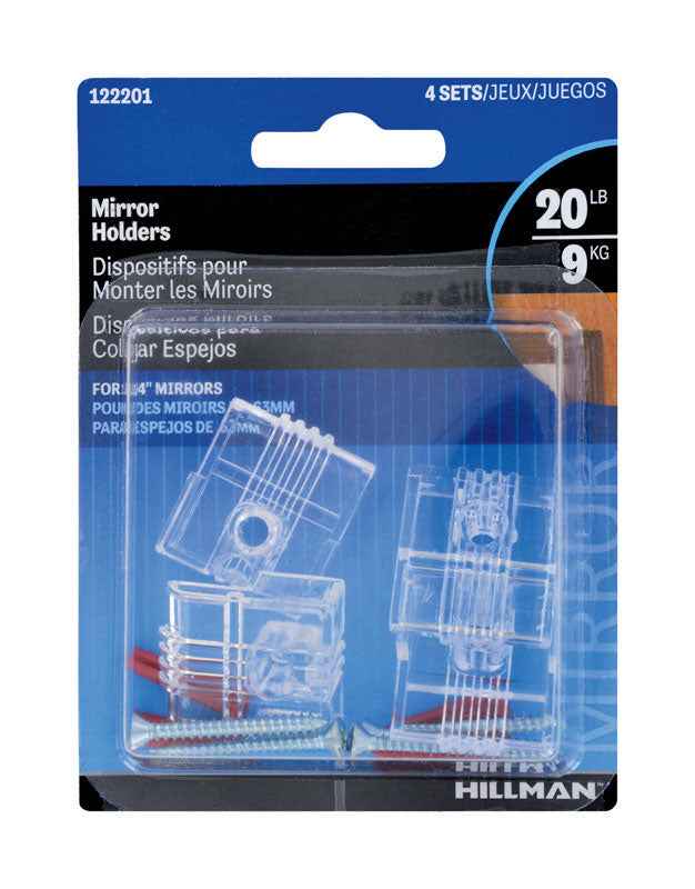 Hillman AnchorWire Plastic Coated Heavy Duty Mirror Holder Kit 4 lb. 4 pk Plastic (Pack of 10) - Image 3