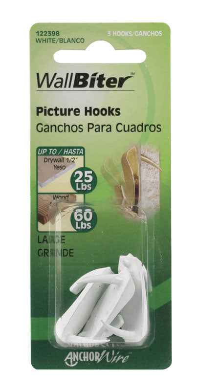Hillman WallBiter Brass-Plated Large Picture Hook 60 lb. 3 pk (Pack of 10) - Image 3