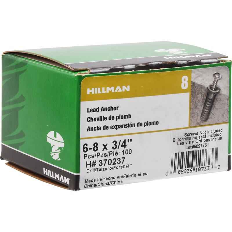 HILLMAN .138 in. D X 3/4 in. L Lead Round Head Lead Wood Screw Anchor 1 pk - Image 2