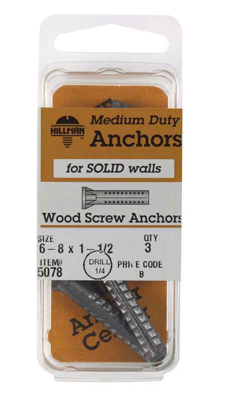 Hillman 0.164 in. Dia. x 1-1/2 in. L Lead Round Head Concrete Screw Anchor 3 pk (Pack of 10) - Image 2