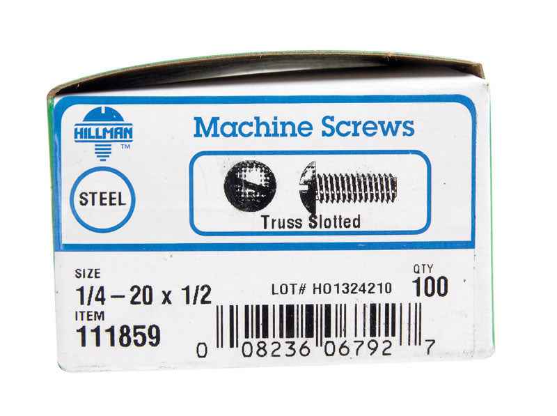 HILLMAN No. 1/4-20 in. X 1/2 in. L Combination Truss Head Zinc-Plated Steel Machine Screws 100 pk - Image 2