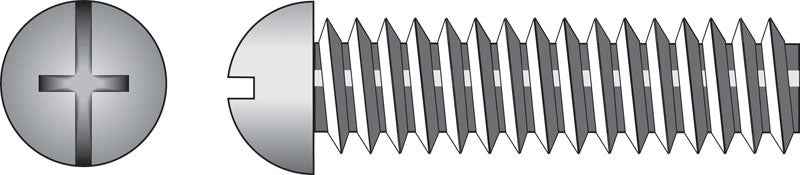 HILLMAN No. 1/4-20 Ga. X 1-3/4 in. L Combination Round Head Zinc-Plated Steel Machine Screws 100 pk