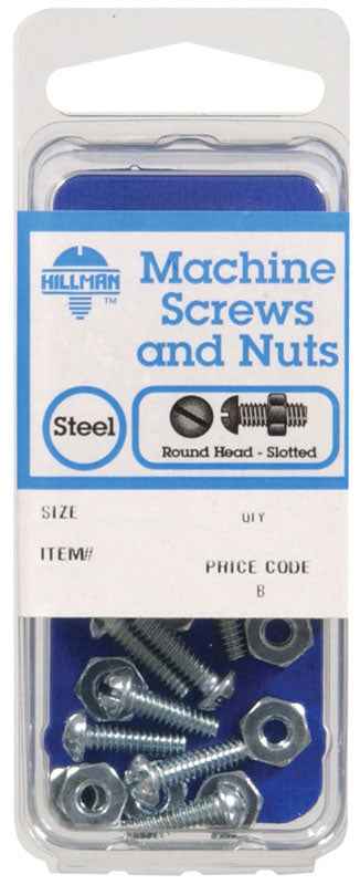 Hillman No. 8-32 x 1 in. L Slotted Round Head Zinc-Plated Steel Machine Screws 10 pk (Pack of 10) - Image 2