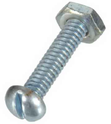 Hillman No. 1/4-20 x 1/2 in. L Slotted Round Head Zinc-Plated Steel Machine Screws 8 pk (Pack of 10) - Image 2