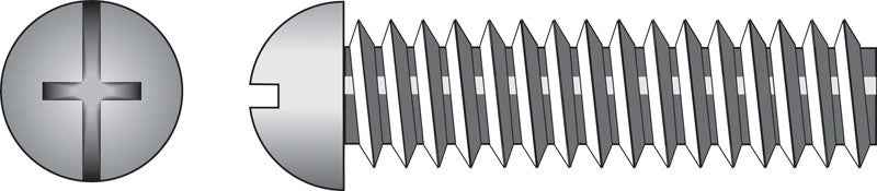 HILLMAN No. 6-32 Ga. X 2-1/2 in. L Combination Round Head Zinc-Plated Steel Machine Screws 100 pk