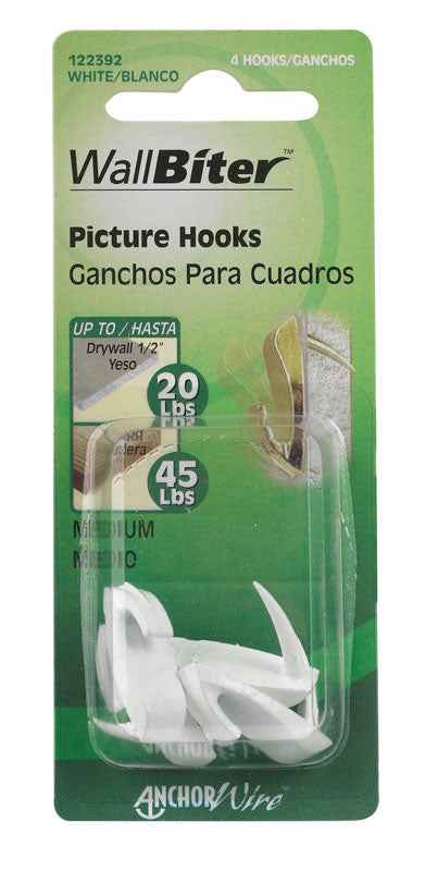 Hillman WallBiter Brass-Plated Small Picture Hook 45 lb. 4 pk (Pack of 10) - Image 3