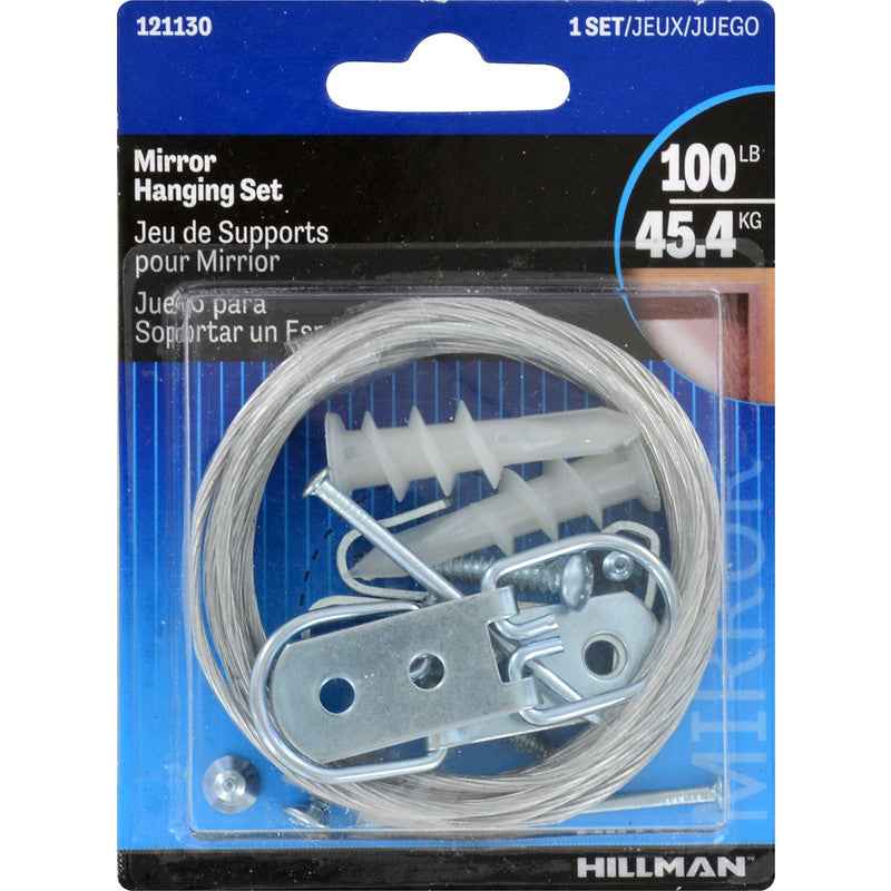 Hillman AnchorWire 100 lbs. Capacity Silver Extra Heavy Mirror Holder Kit 4-13/16 L in. (Pack of 5) - Image 5