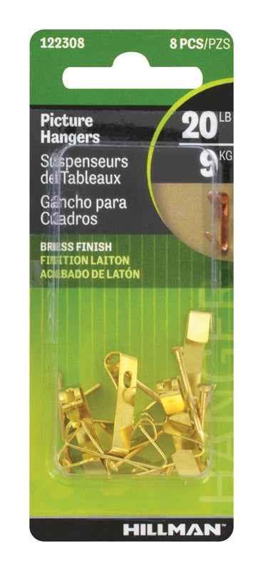 Hillman AnchorWire Brass-Plated Gold Conventional Picture Hanger 20 lb. 8 pk (Pack of 10) - Image 3