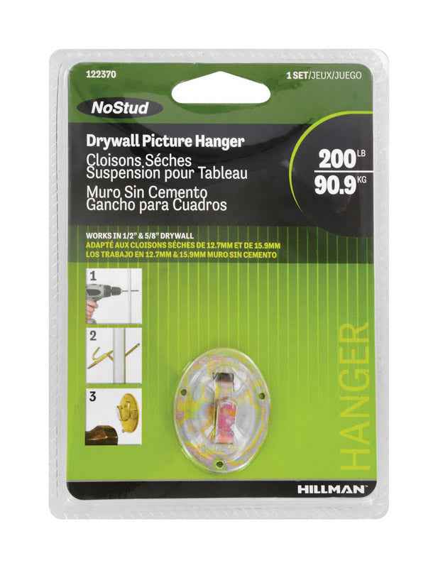 Hillman NoStud Metallic Drywall Picture Hanger 200 lb. 1 pk (Pack of 5) - Image 3