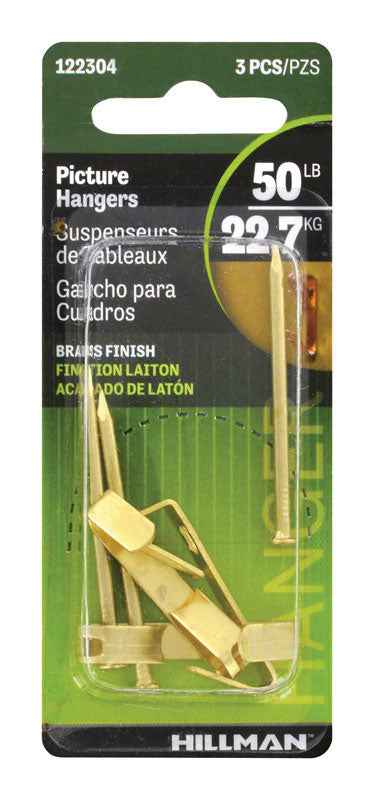 Hillman AnchorWire Brass-Plated Gold Conventional Picture Hanger 50 lb. 3 pk (Pack of 10) - Image 3