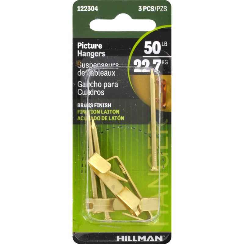 Hillman AnchorWire Brass-Plated Gold Conventional Picture Hanger 50 lb. 3 pk (Pack of 10) - Image 4