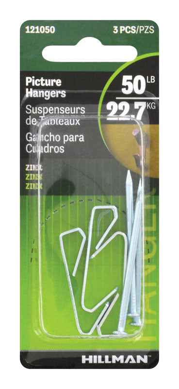 Hillman AnchorWire Silver Conventional Picture Hanger 50 lb. 3 pk (Pack of 10) - Image 3