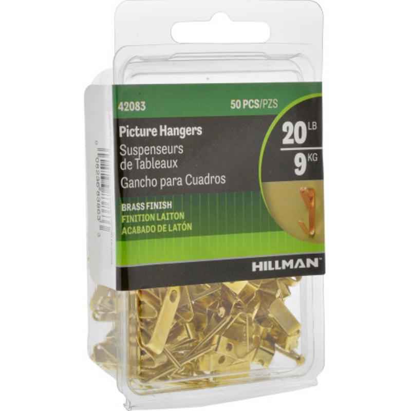 Hillman AnchorWire Brass-Plated Standard Picture Hanger 20 lb. 60 pk (Pack of 5) - Image 2