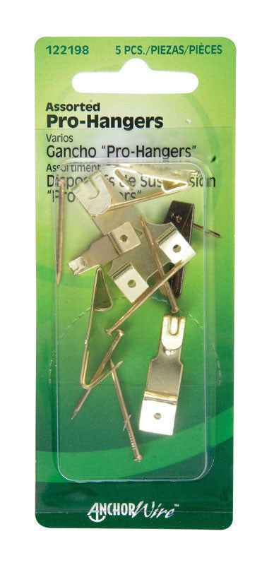 Hillman AnchorWire Brass-Plated Gold Assorted Picture Hanger 40 lb. 5 pk (Pack of 10) - Image 4