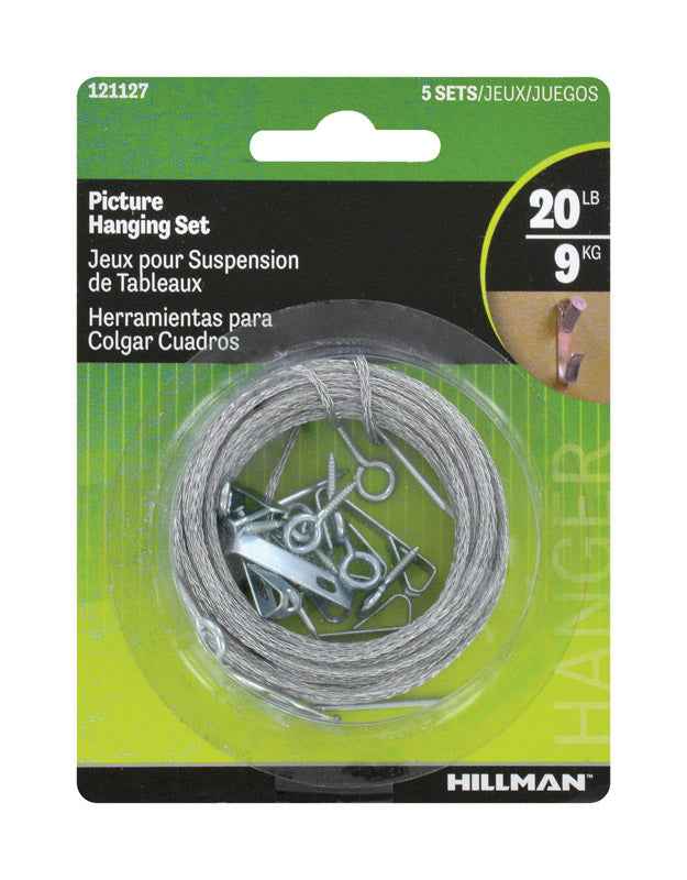 Hillman AnchorWire Steel-Plated Conventional Picture Hanging Set 20 lb. 5 pk (Pack of 10) - Image 3