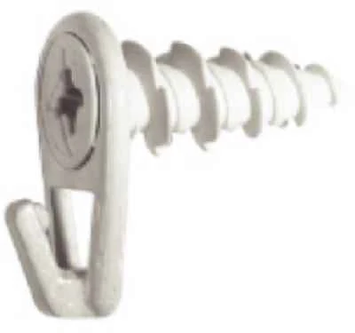 Hillman Wall Driller Brass-Plated White Drywall Picture Hook 50 lb 6 pk - Image 2