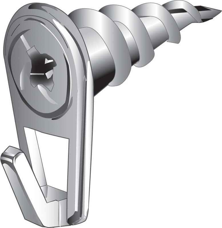 Hillman Wall Driller Brass-Plated White Drywall Picture Hook 50 lb 6 pk - Image 3