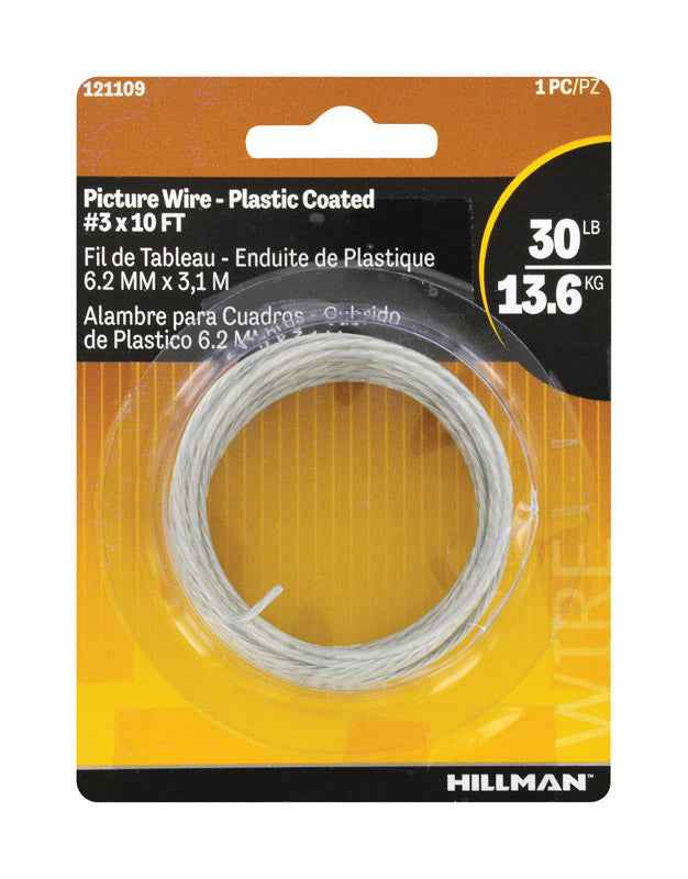 Hillman Plastic Coated Silver Picture Wire 30 lb. 1 pk (Pack of 10) - Image 3