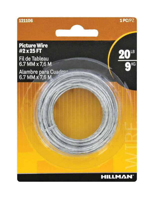 Hillman AnchorWire Steel-Plated Silver Braided Picture Wire 20 lb. 1 pk (Pack of 10) - Image 2