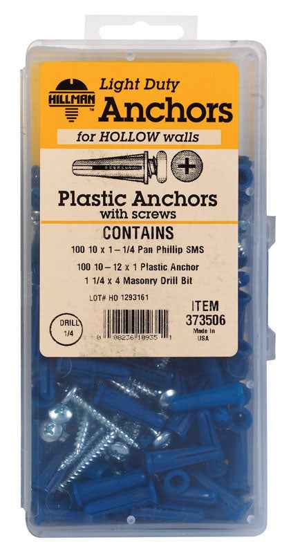 Hillman .19 in. D X 1 in. L Plastic Pan Head Conical Anchor Kit 201 pk - Image 2