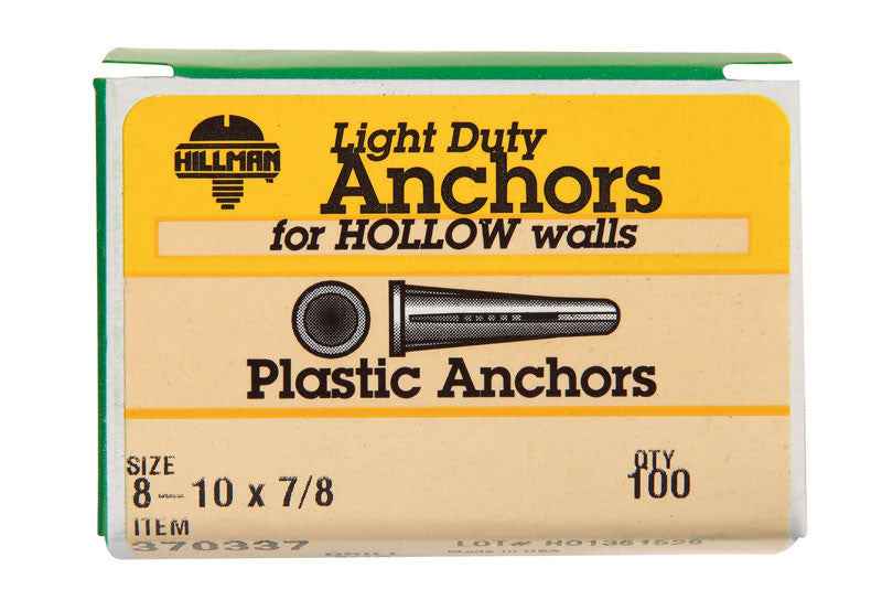 Hillman .164 in. D X 7/8 in. L Plastic Flat Head Conical Anchor 100 pk - Image 6