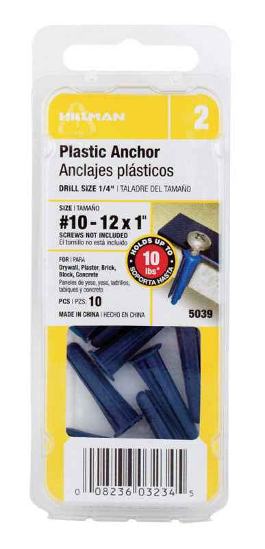 Hillman .190 in. Dia. x 1 in. L Plastic Pan Head Conical Anchor 10 pk (Pack of 10) - Image 3