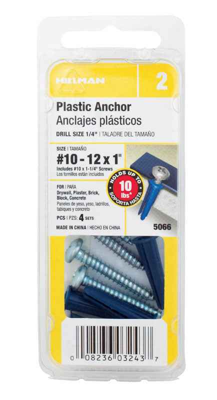 Hillman .190 in. Dia. x 1 in. L Plastic Pan Head Conical Anchor 4 pk (Pack of 10) - Image 4