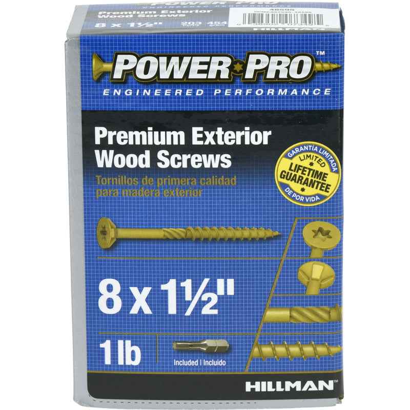 Hillman Power Pro No. 8 x 1-1/2 in. L Star Exterior Wood Screw 1 lb. - Image 3