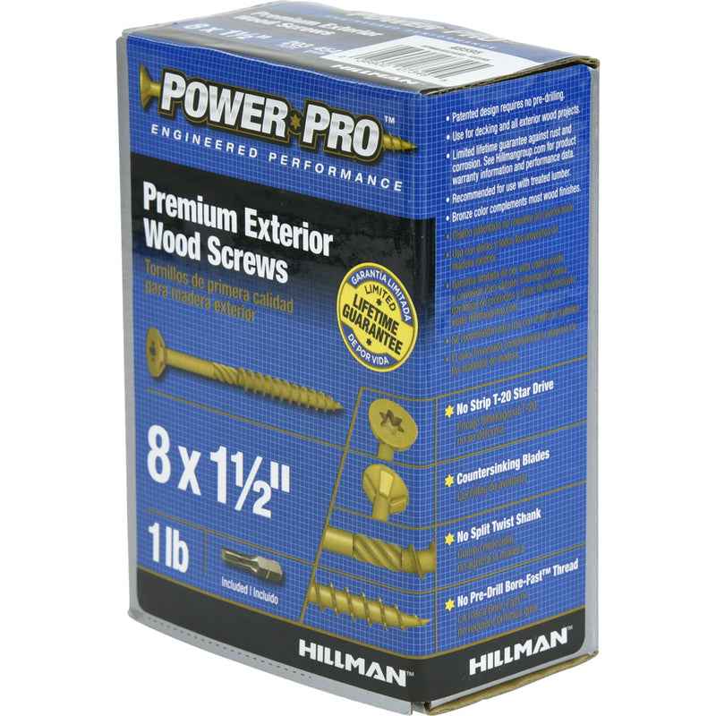 Hillman Power Pro No. 8 x 1-1/2 in. L Star Exterior Wood Screw 1 lb. - Image 5