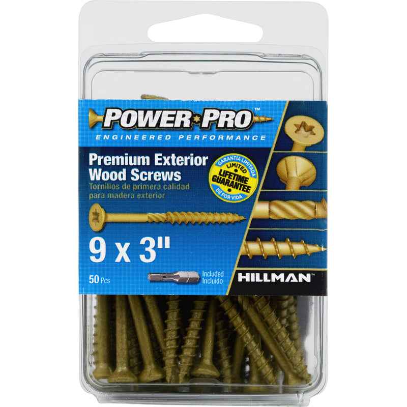 Hillman Power Pro No. 9 x 3 in. L Star Flat Head Exterior Deck Screws 50 pk - Image 3
