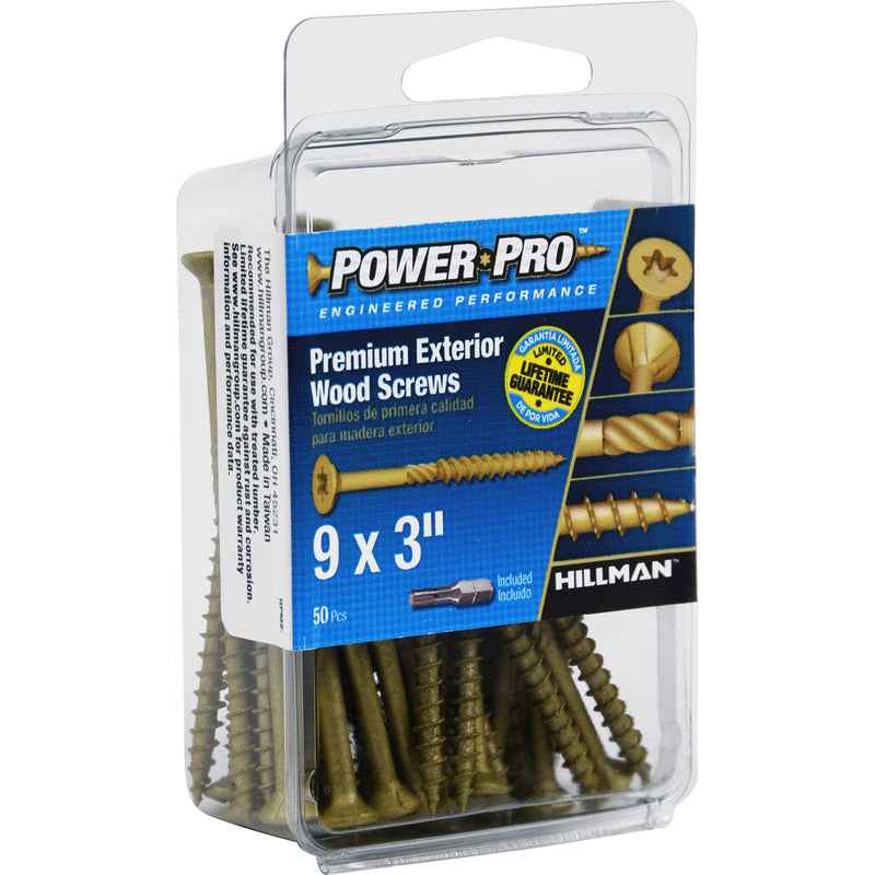 Hillman Power Pro No. 9 x 3 in. L Star Flat Head Exterior Deck Screws 50 pk - Image 4